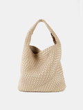 Layla Woven Shoulder Bag - Beige