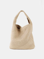 Layla Woven Shoulder Bag - Beige