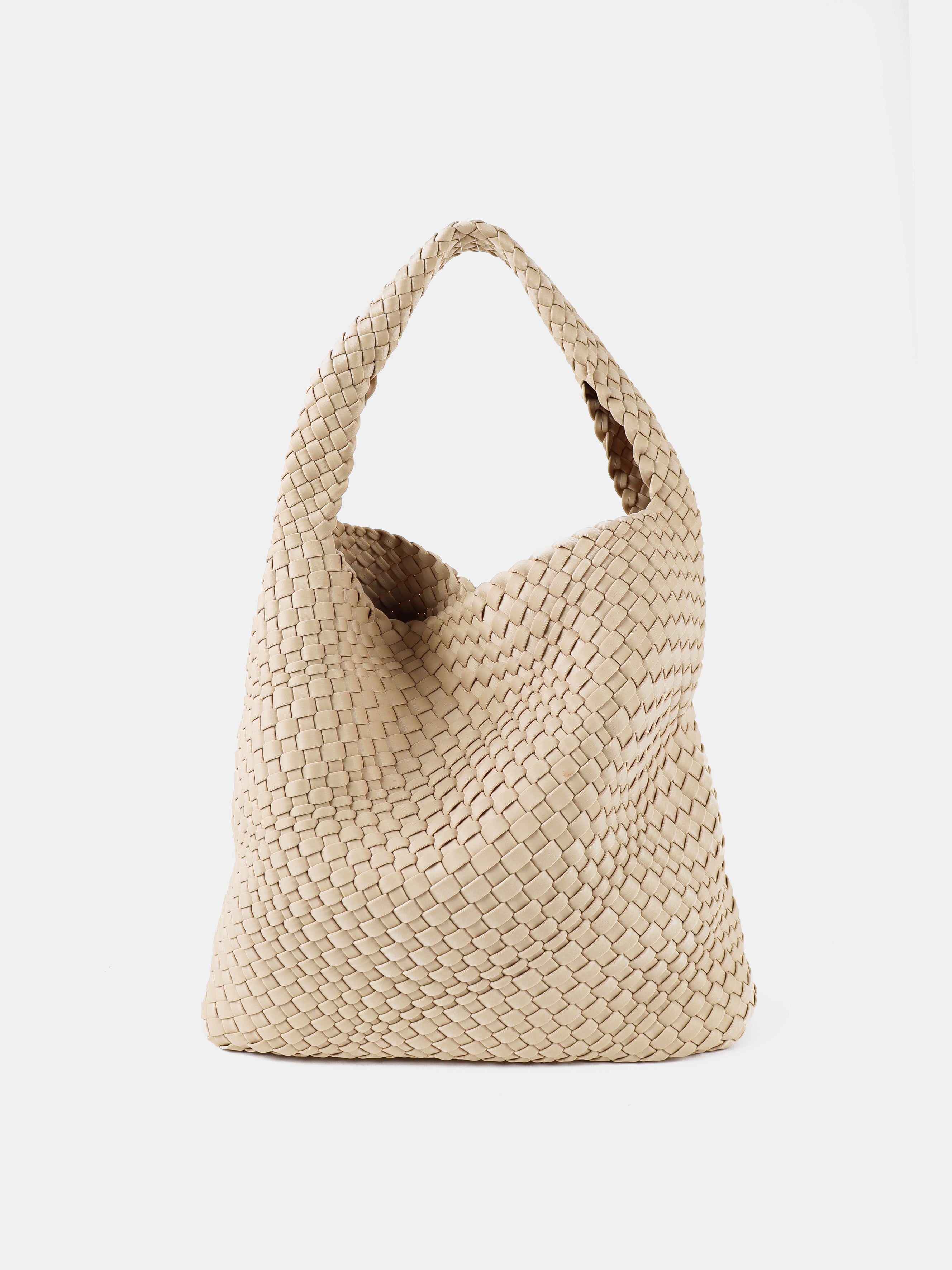 Layla Woven Shoulder Bag - Beige