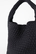 Layla Woven Shoulder Bag - Black