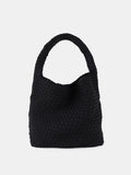 Layla Woven Shoulder Bag - Black
