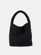 Layla Woven Shoulder Bag - Black