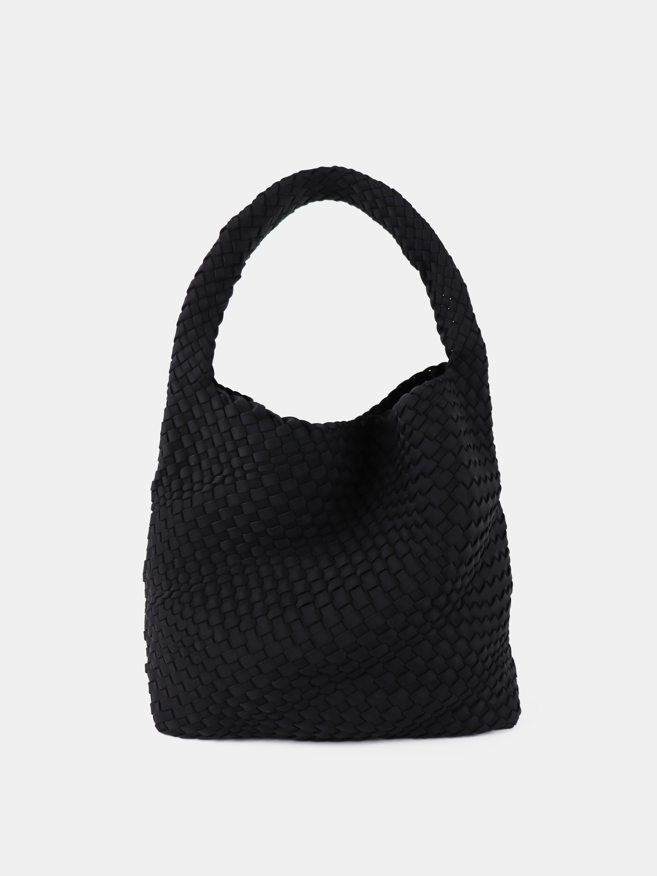 Layla Woven Shoulder Bag - Black