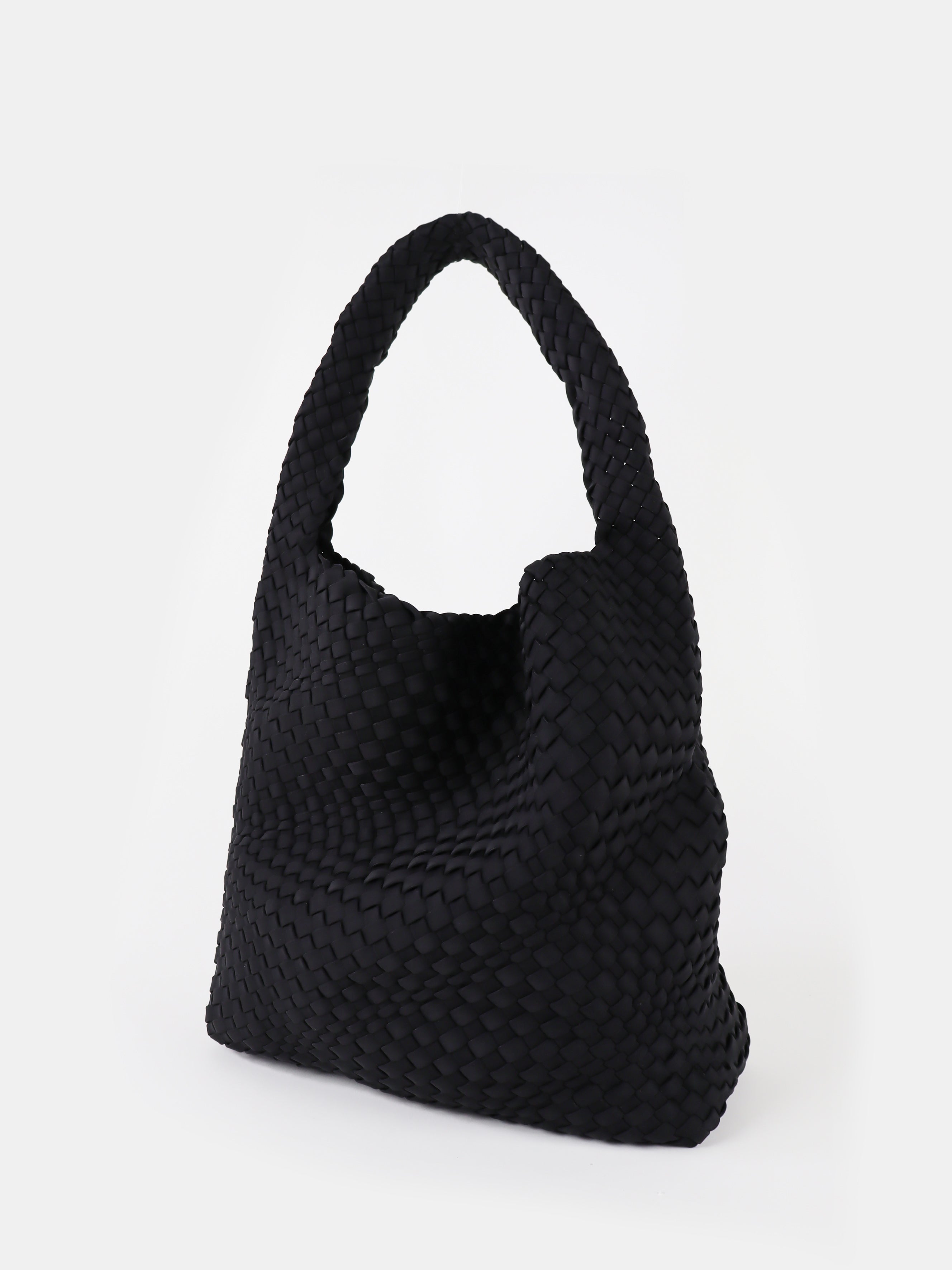 Layla Woven Shoulder Bag - Black