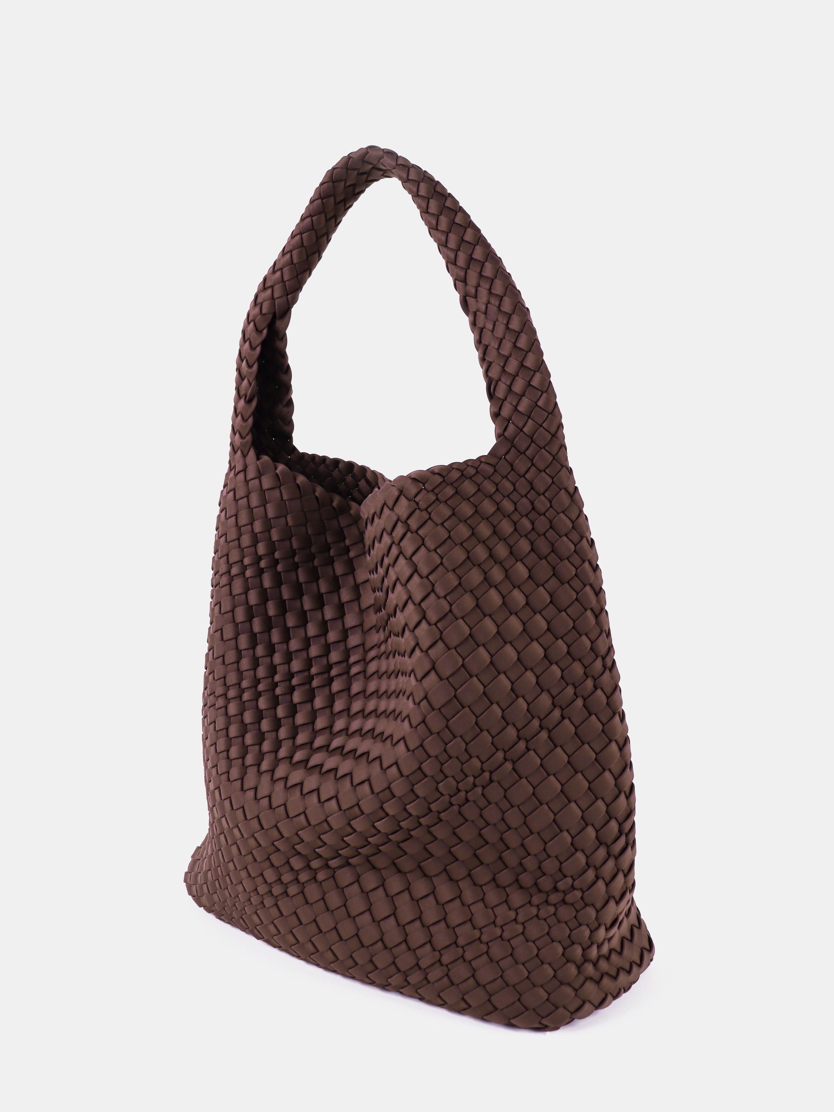 Layla Woven Shoulder Bag - Brown