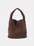 Layla Woven Shoulder Bag - Brown
