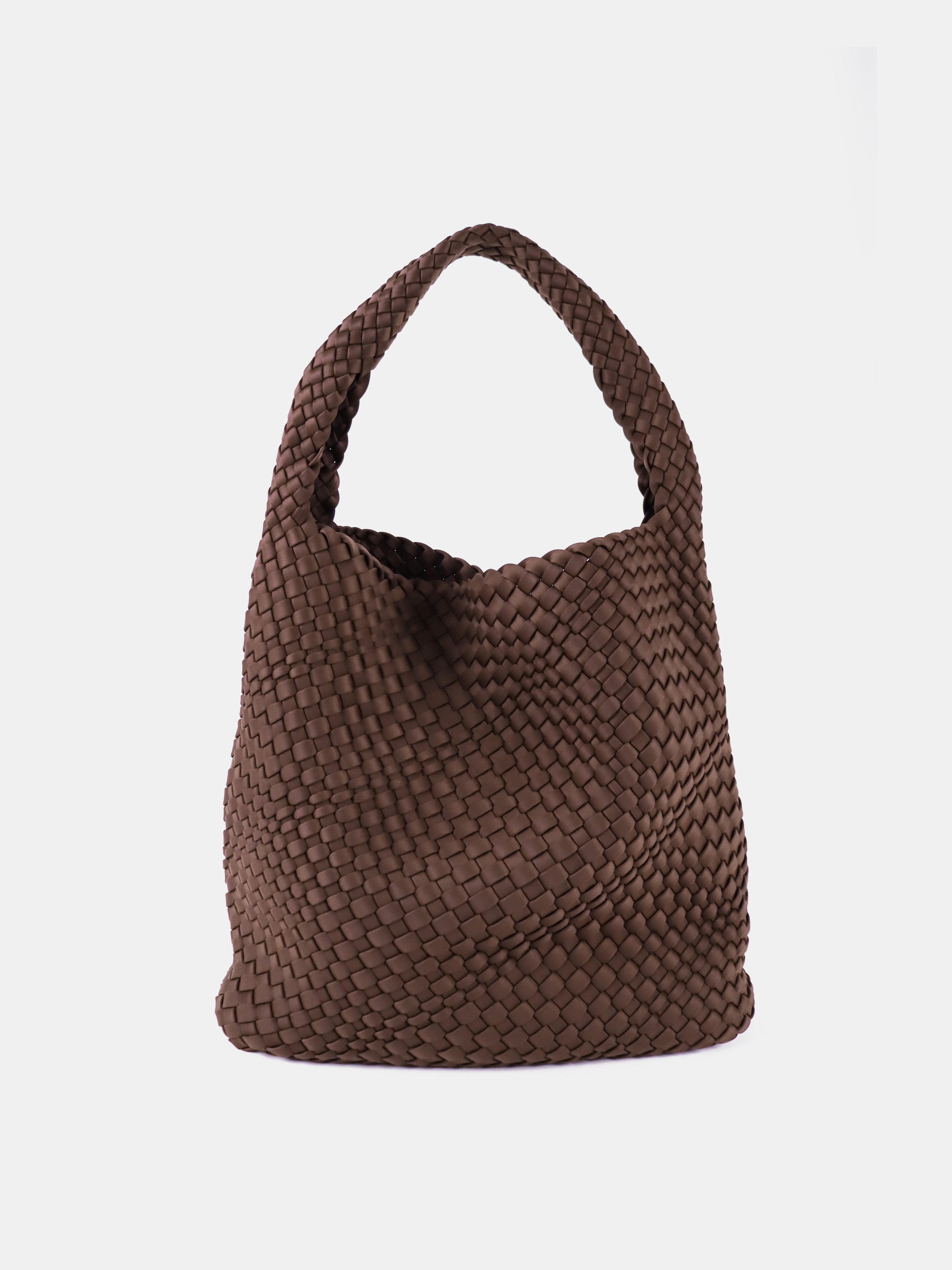 Layla Woven Shoulder Bag - Brown