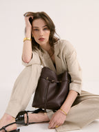 Leonie Belt Bucket Bag - Brown