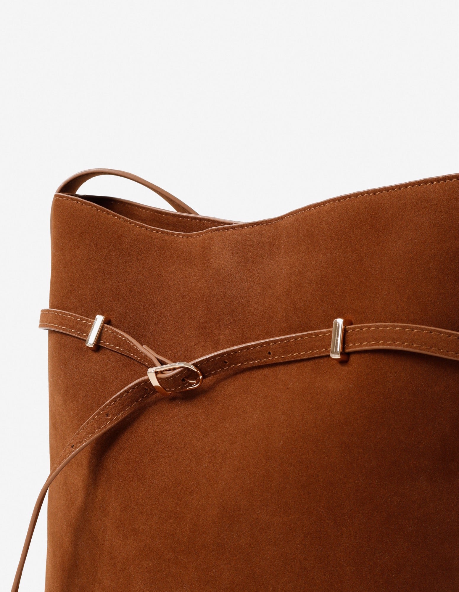 Leonie Belt Bucket Bag - Tan Suede