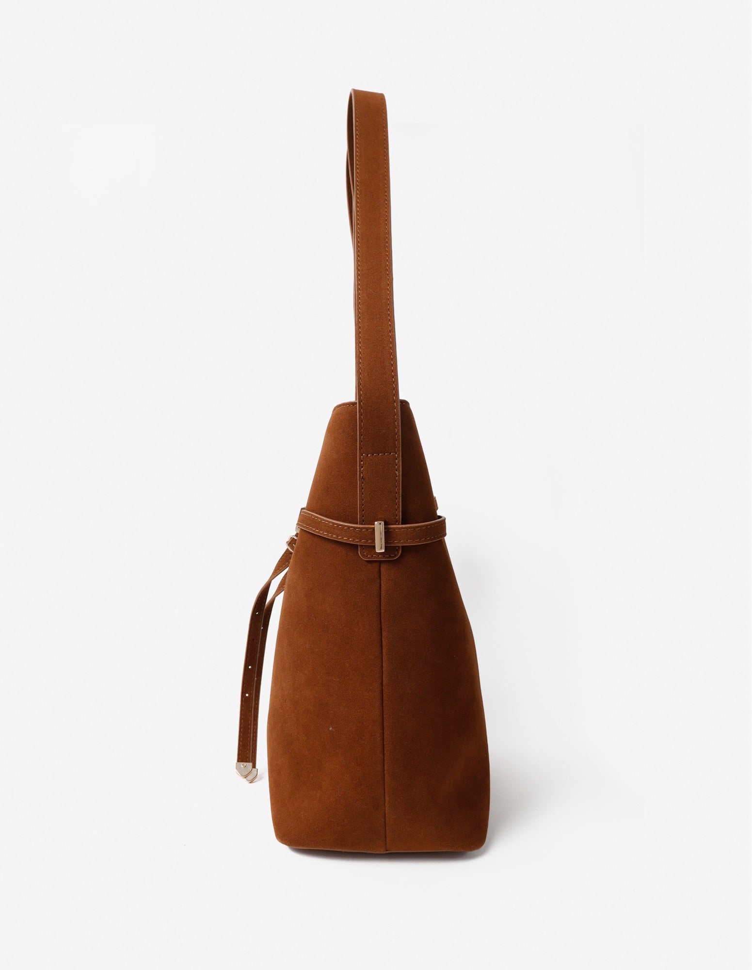 Leonie Belt Bucket Bag - Tan Suede