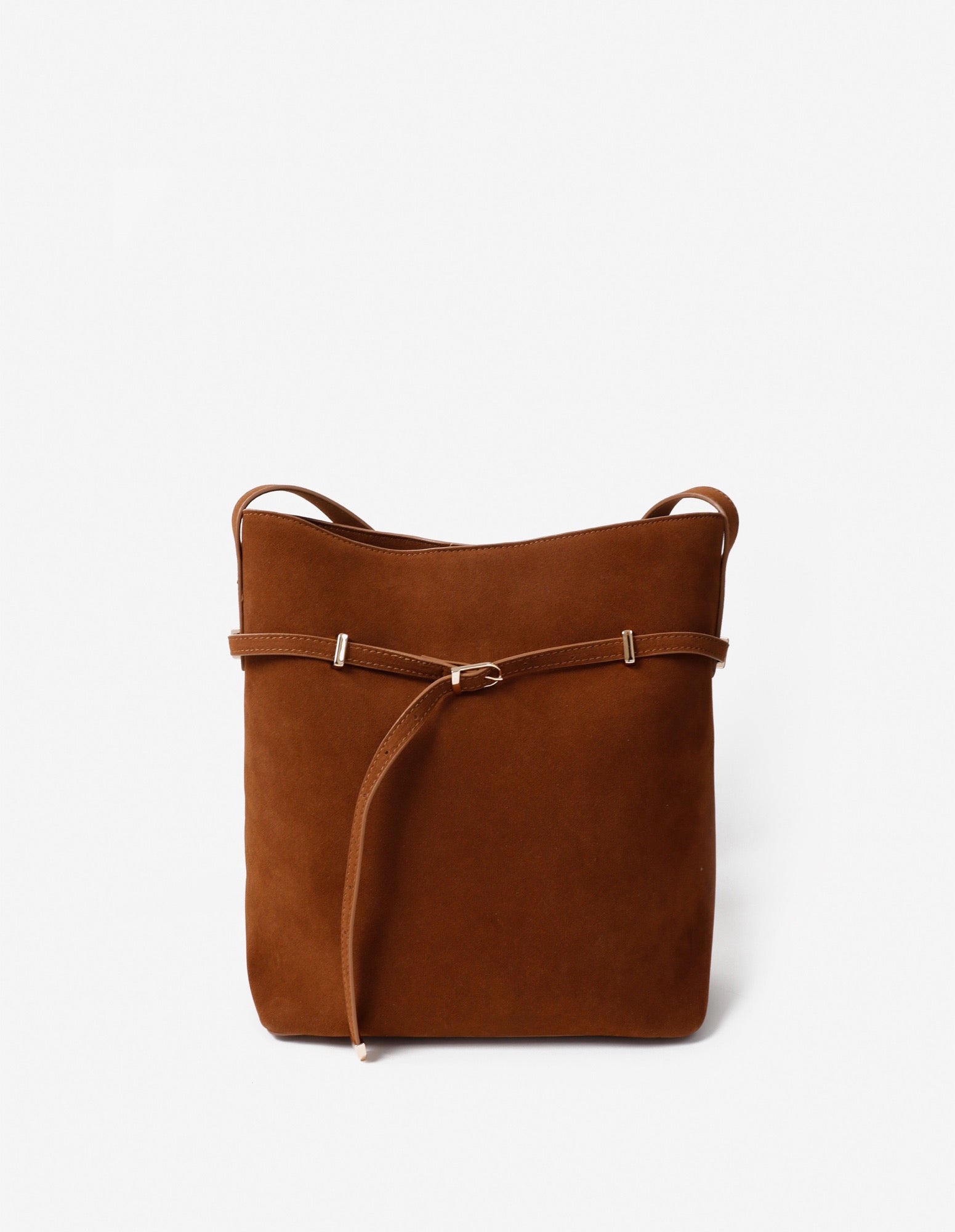 Leonie Belt Bucket Bag - Tan Suede
