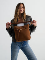 Leonie Belt Bucket Bag - Tan Suede
