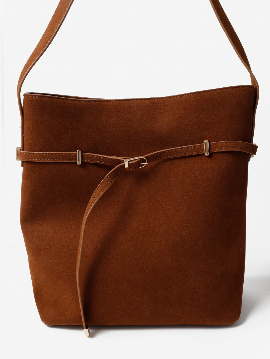 Leonie Belt Bucket Bag - Tan Suede