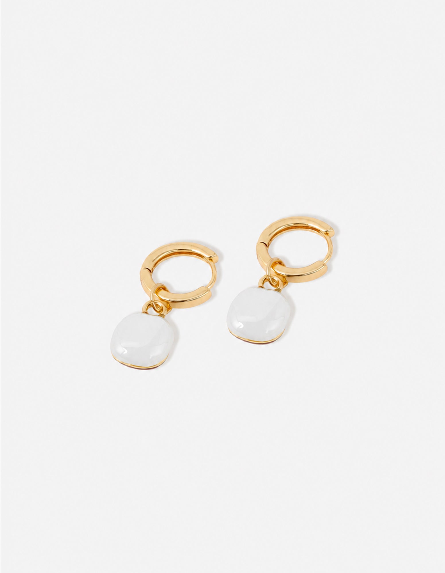 Marla Enamel Drop Earrings - White
