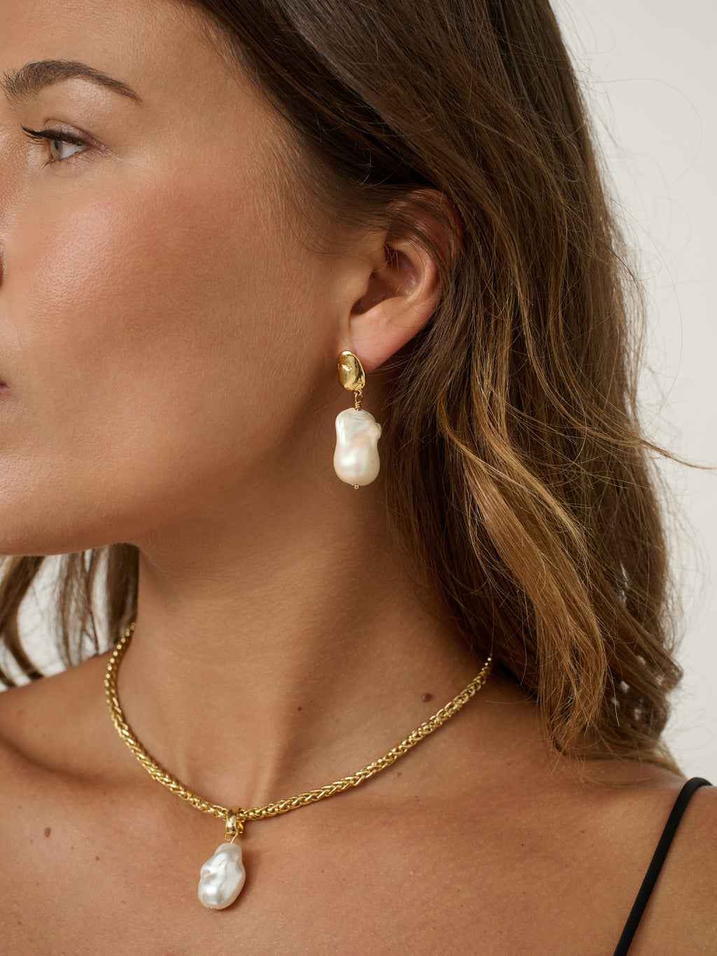Natural Organic Pearl Drop Earrings