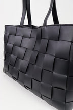 Nelly Woven Tote Bag - Black