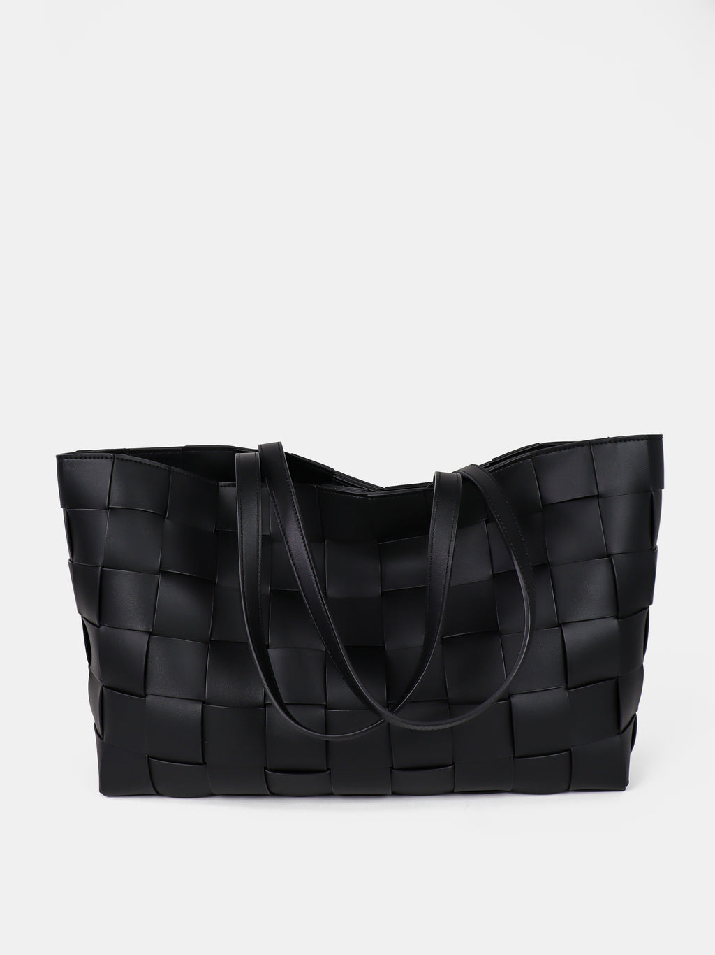 Nelly Woven Tote Bag - Black