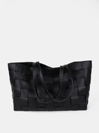 Nelly Woven Tote Bag - Black