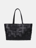 Nelly Woven Tote Bag - Black