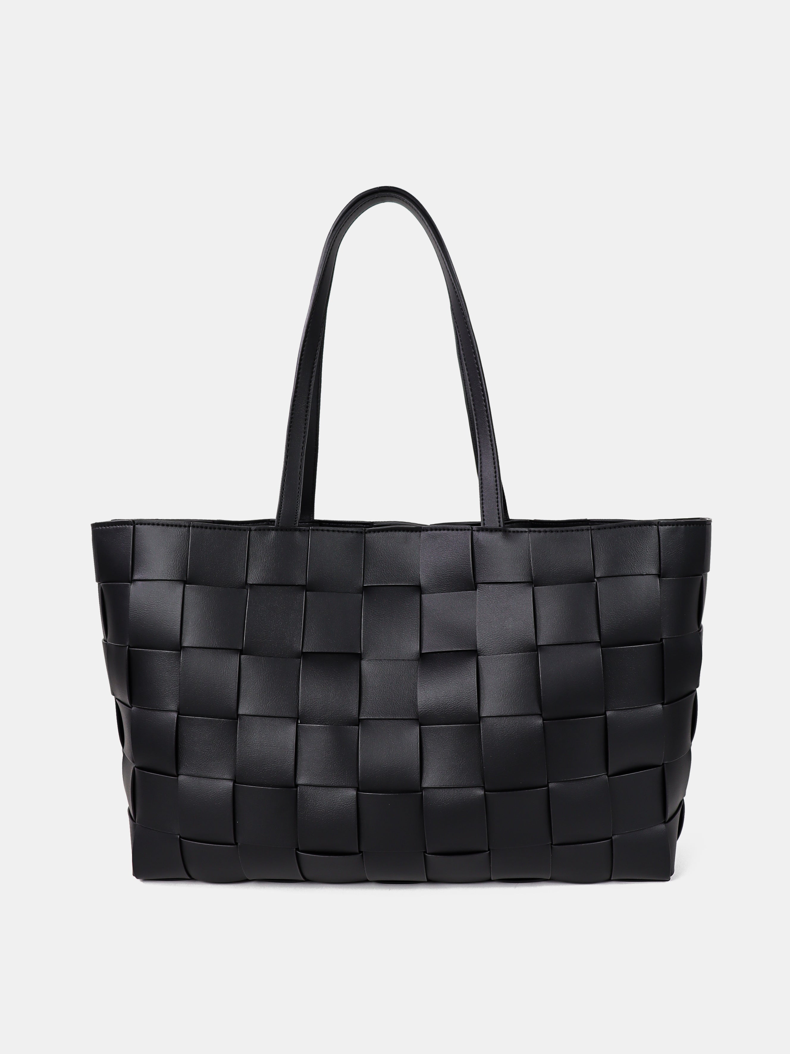 Nelly Woven Tote Bag - Black