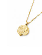 Ocean Coin Charm Necklace - Matte 18K Gold Plated