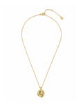 Ocean Coin Charm Necklace - Matte 18K Gold Plated