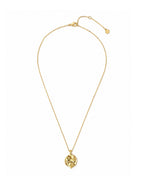 Ocean Coin Charm Necklace - Matte 18K Gold Plated