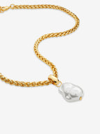 Organic Pearl Pendant Necklace - Gold