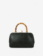 Palmier Bamboo Handle Handbag - Green