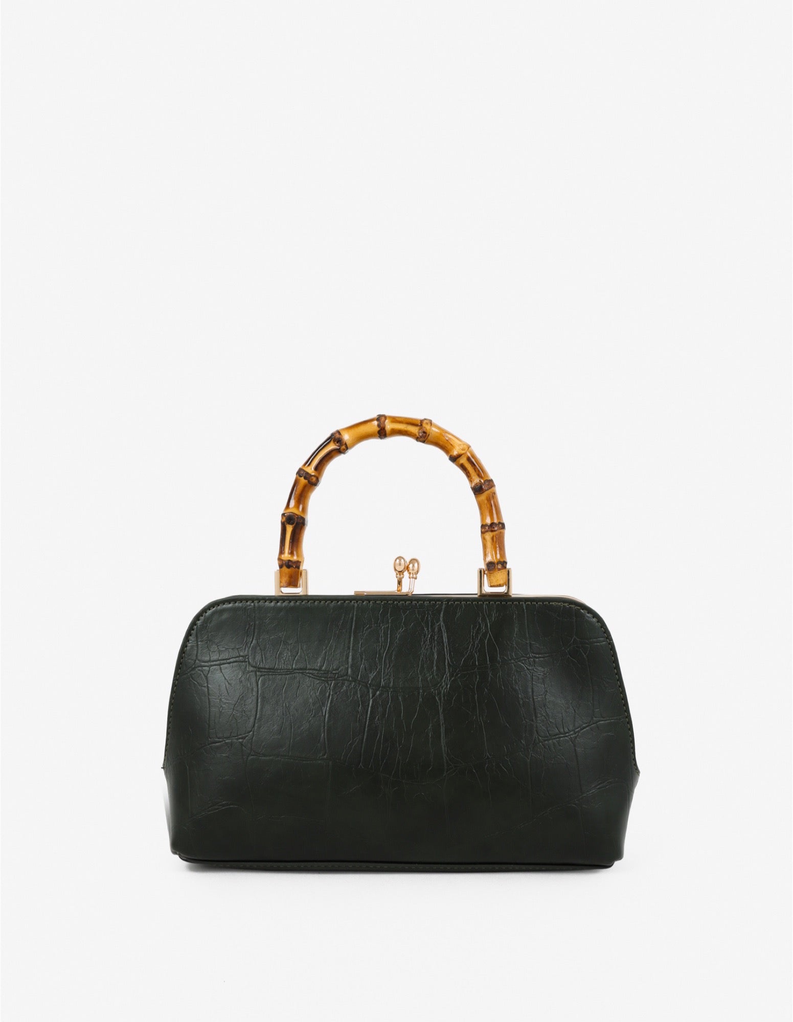 Palmier Bamboo Handle Handbag - Green