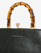 Palmier Bamboo Handle Handbag - Green