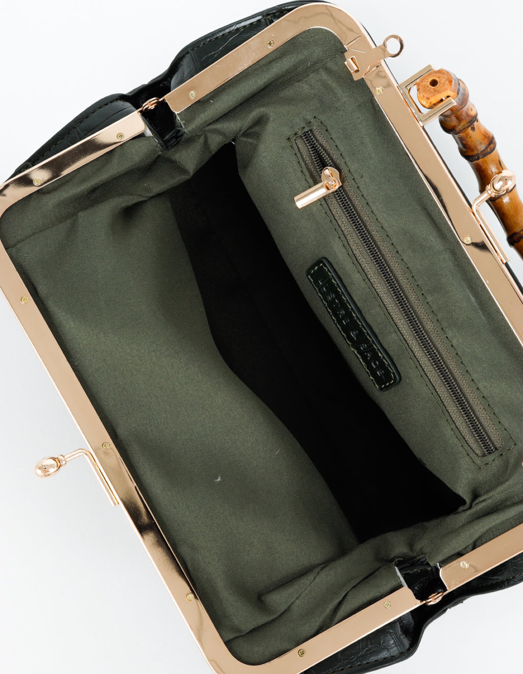 Palmier Bamboo Handle Handbag - Green