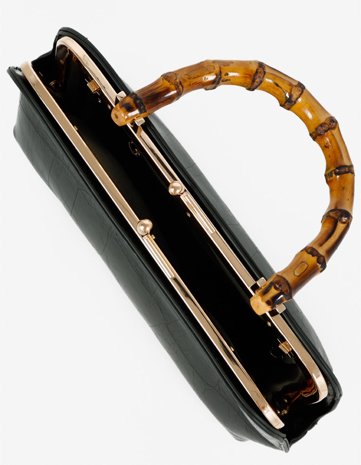 Palmier Bamboo Handle Handbag - Black