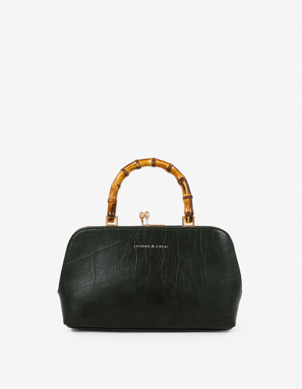 Palmier Bamboo Handle Handbag - Black