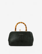 Palmier Bamboo Handle Handbag - Black
