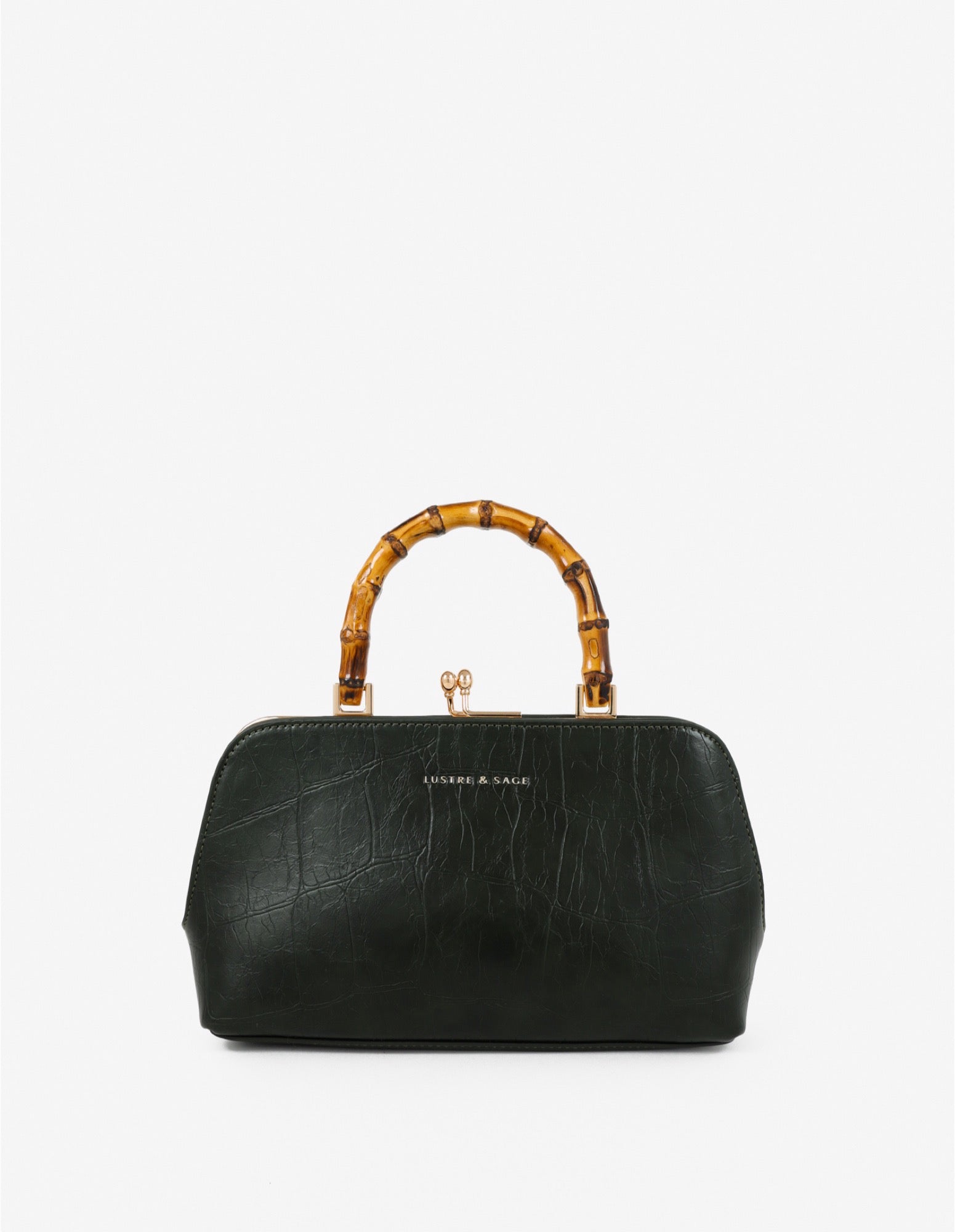 Palmier Bamboo Handle Handbag - Black