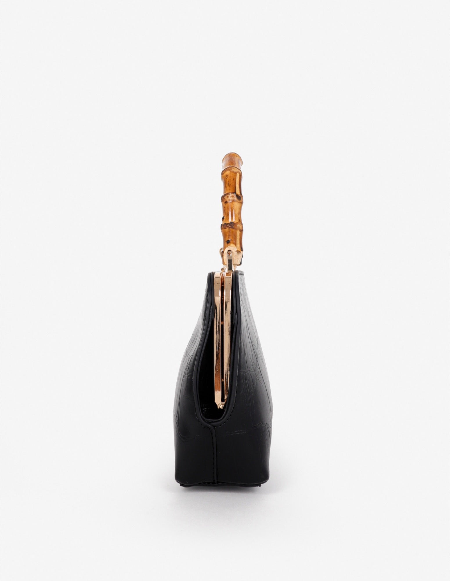 Palmier Bamboo Handle Handbag - Black