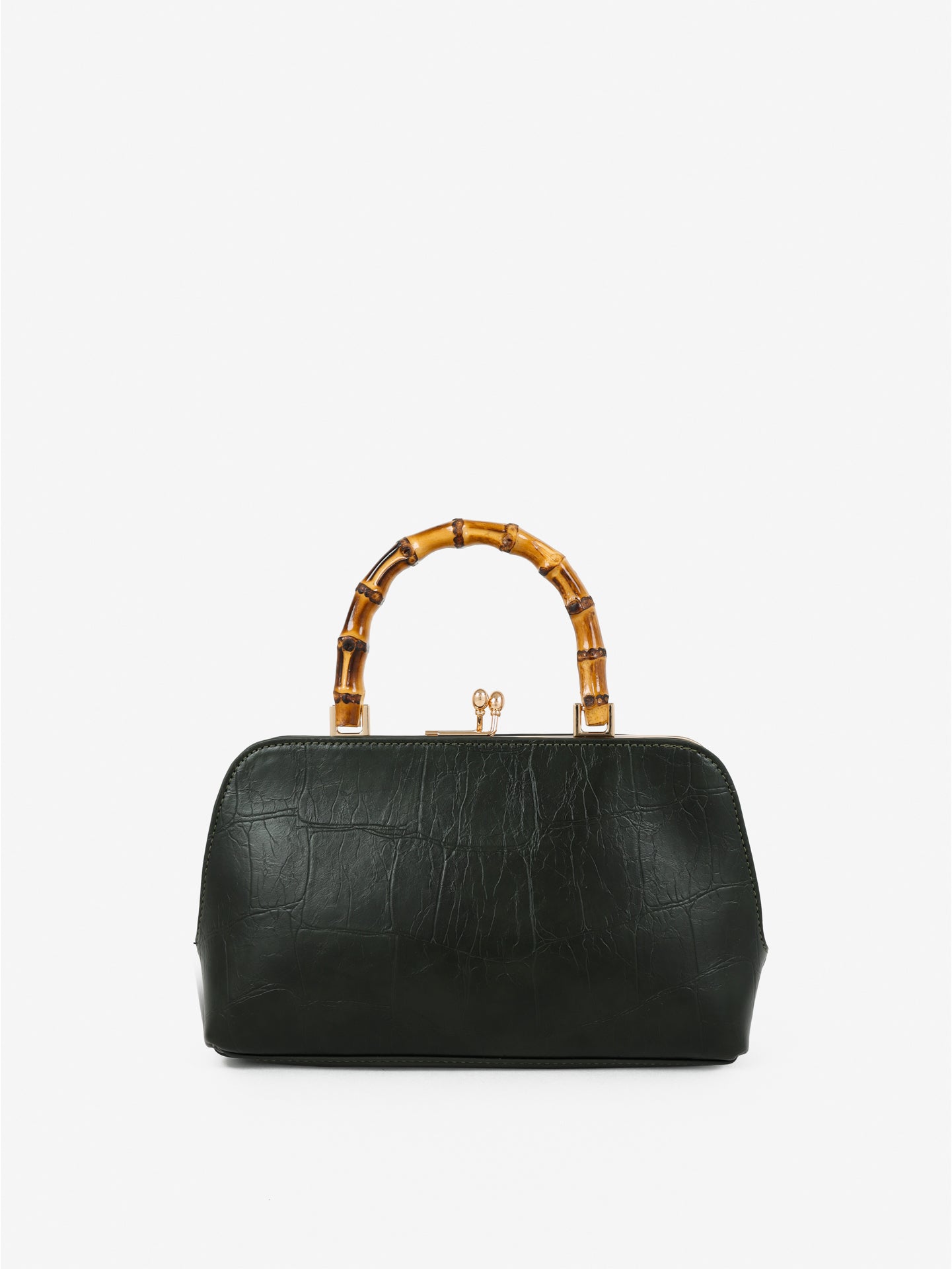 Palmier Bamboo Handle Handbag - Green