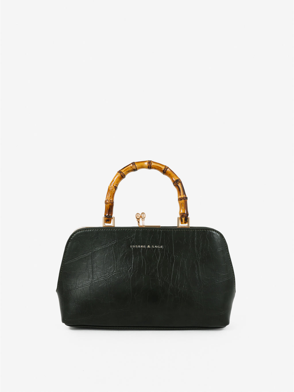 Palmier Bamboo Handle Handbag - Green
