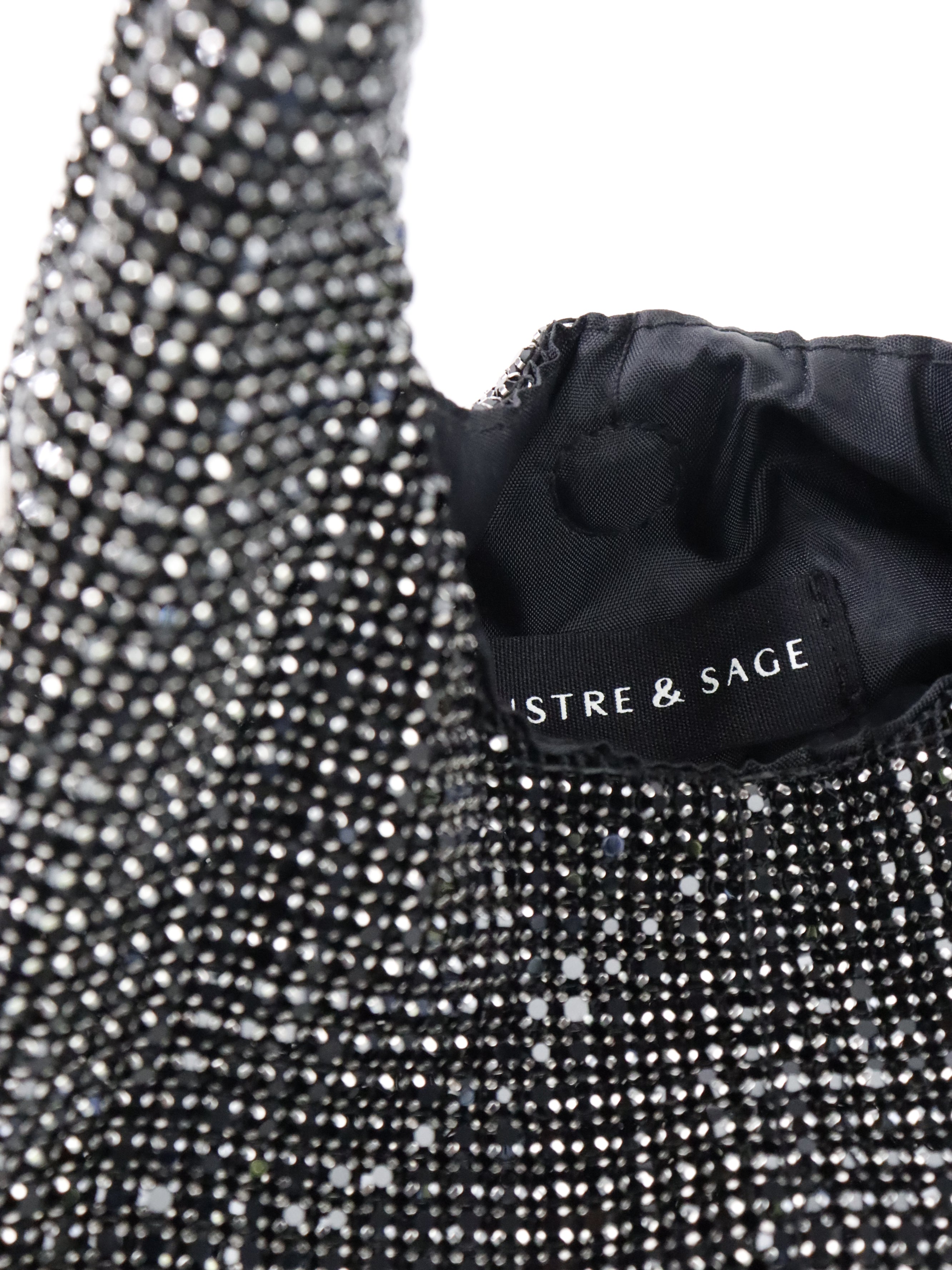 Paris Rhinestone Handbag In Black