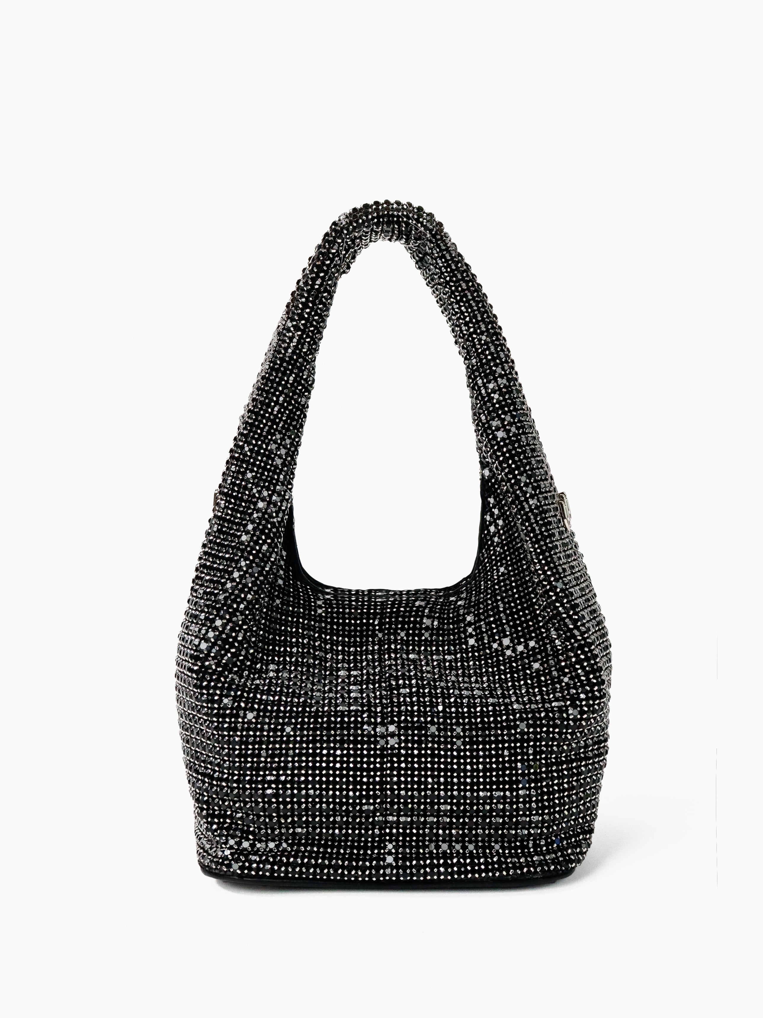 Paris Rhinestone Handbag In Black