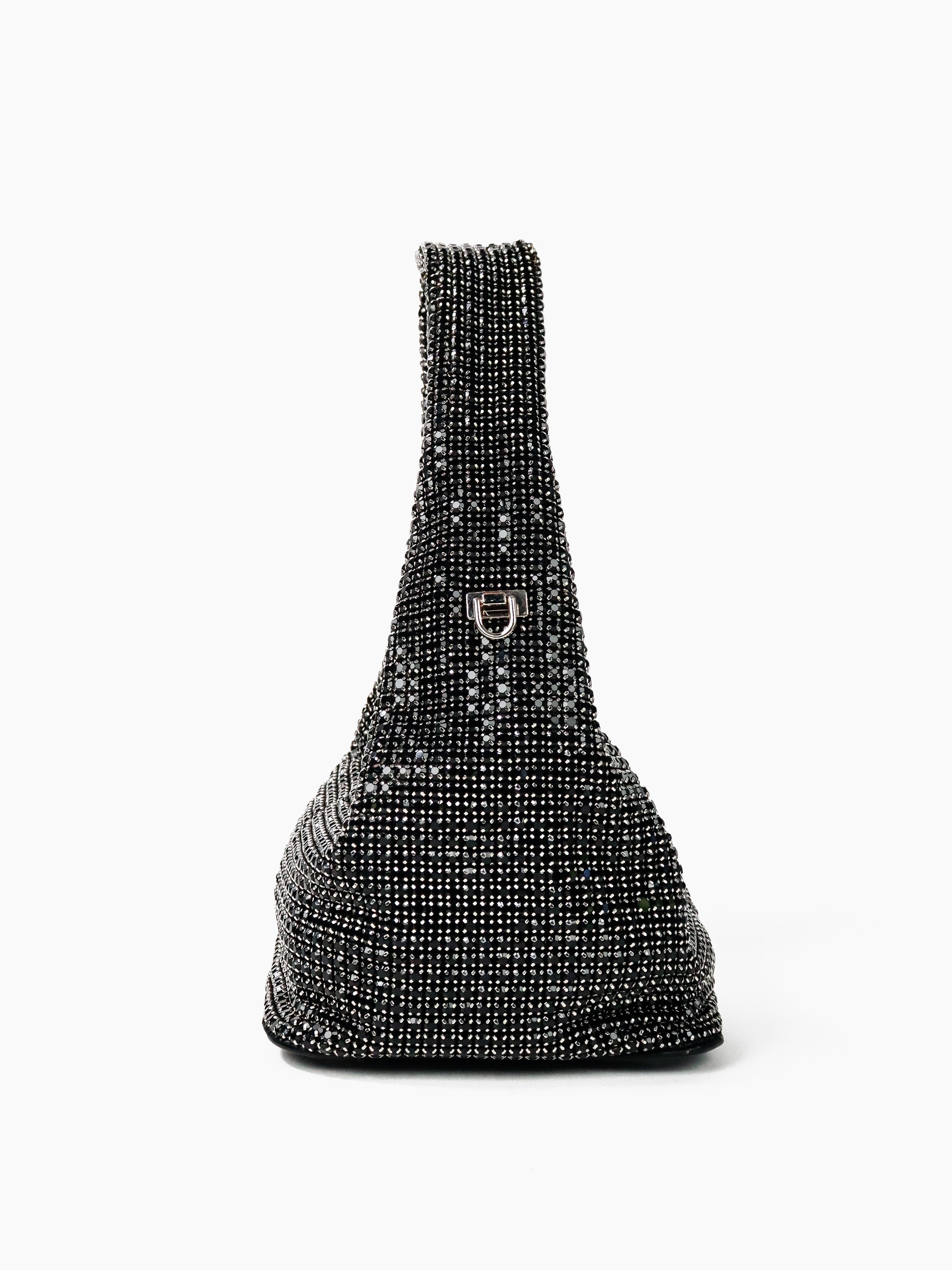 Paris Rhinestone Handbag In Black