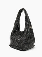 Paris Rhinestone Handbag In Black