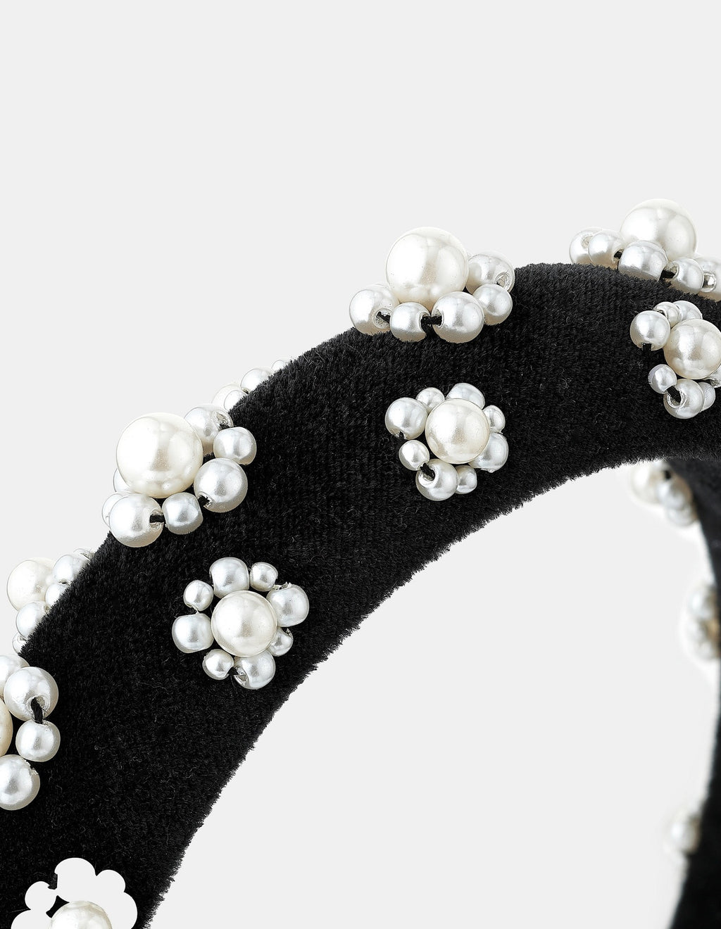 Pearl Floral Velvet Statement Headband