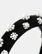 Pearl Floral Velvet Statement Headband