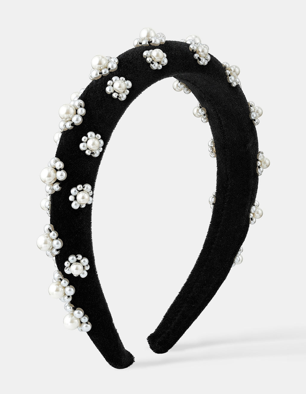 Pearl Floral Velvet Statement Headband
