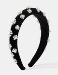 Pearl Floral Velvet Statement Headband