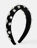 Pearl Floral Velvet Statement Headband