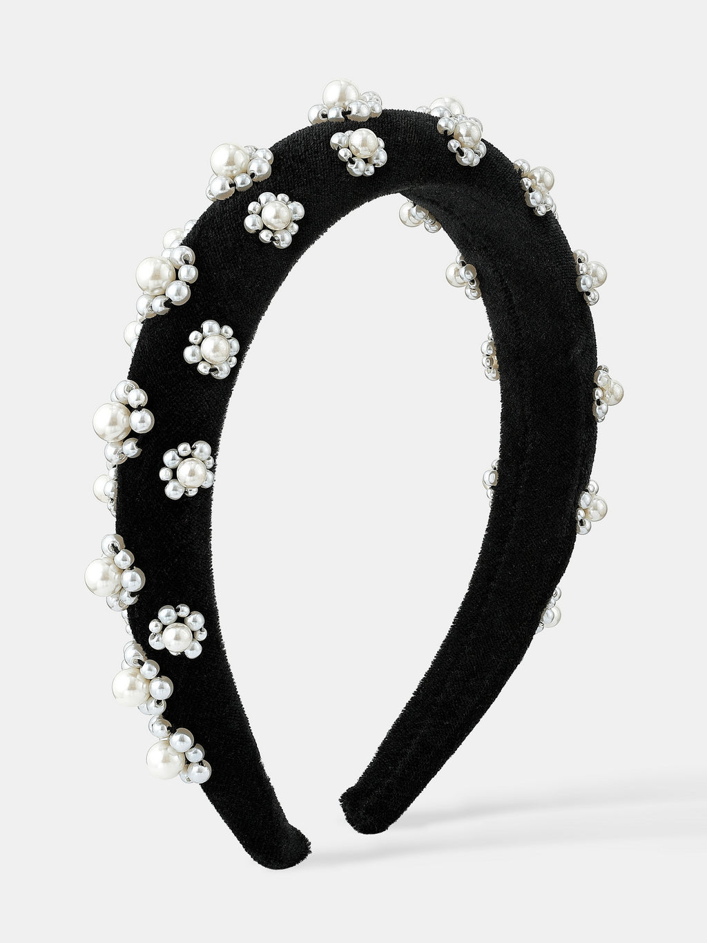 Pearl Floral Velvet Statement Headband