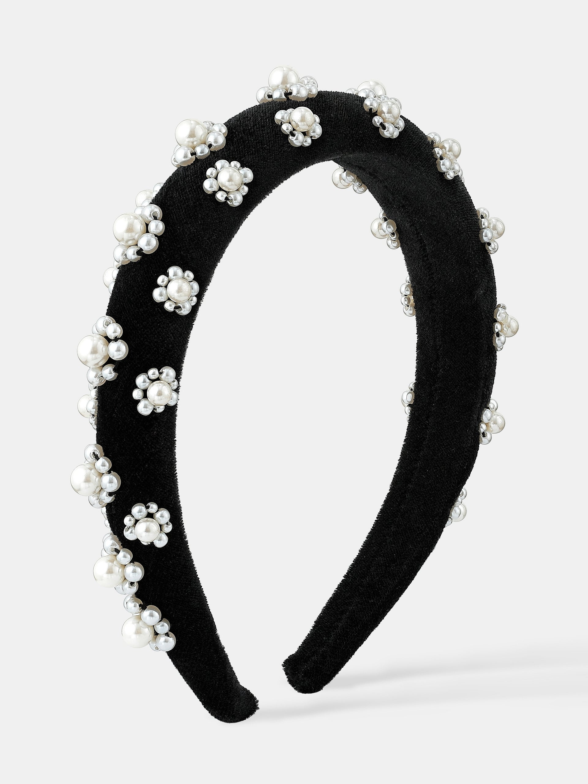 Pearl Floral Velvet Statement Headband